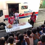 Children affected by Bulusan Eruption waiting for Philippine Red Cross Hot Meals On Wheels
