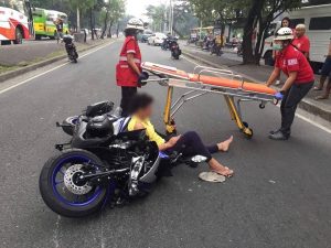 Motorcycle rider involved in road accidents gets Red Cross aid